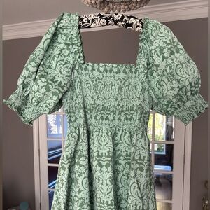 Green Jacquard Athena Hill House Dress